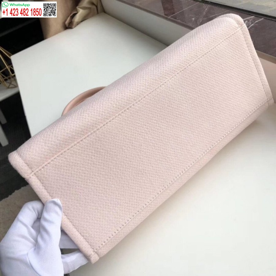 Replica Chanel 1:1 Specchio Deauville Tote 38 Cm Borsa Di Tela Di Lusso A66941 Rosa/bianco