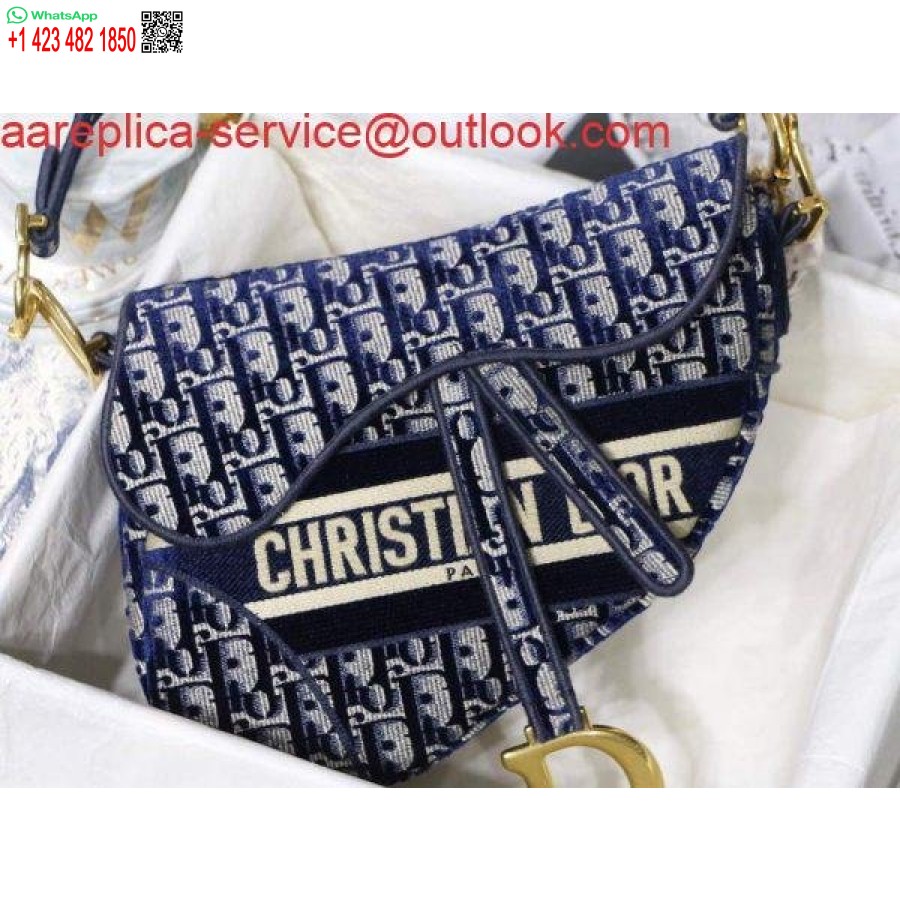 реплика Dior M0446 чанта за дисаги Dior син кос жакард на Dior
