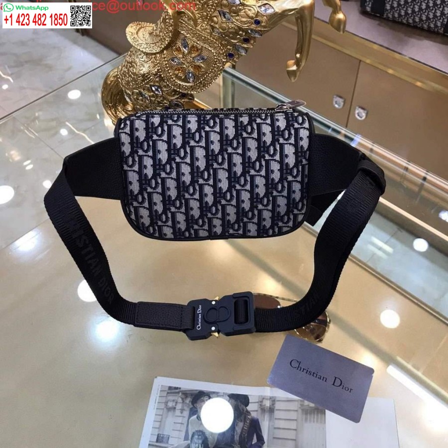 реплика Dior 1adpo223 чанта за колан със седло Dior Oblique Galaxy Leather Black And Beige