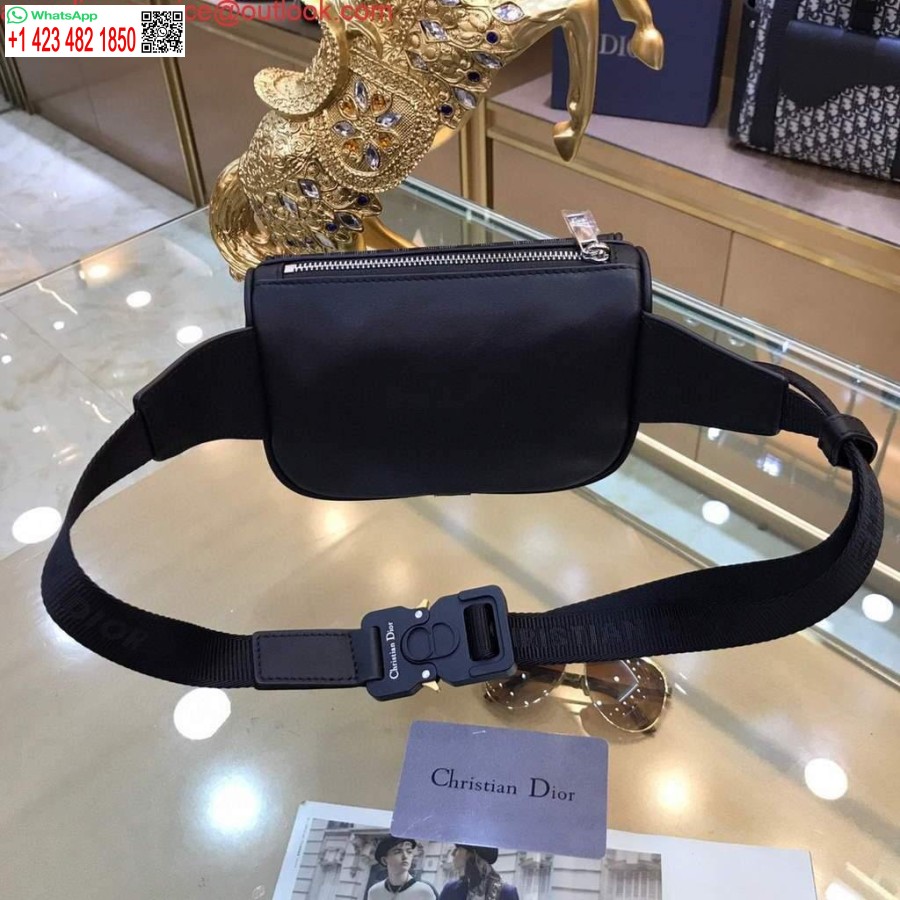 реплика Dior 1adpo223 седлова чанта за колан Dior Oblique Galaxy Leather Black