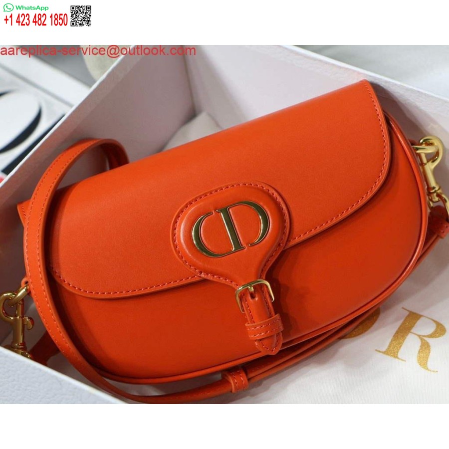 реплика Dior M9327 чанта Dior Bobby изток запад кутия телешка кожа оранжево