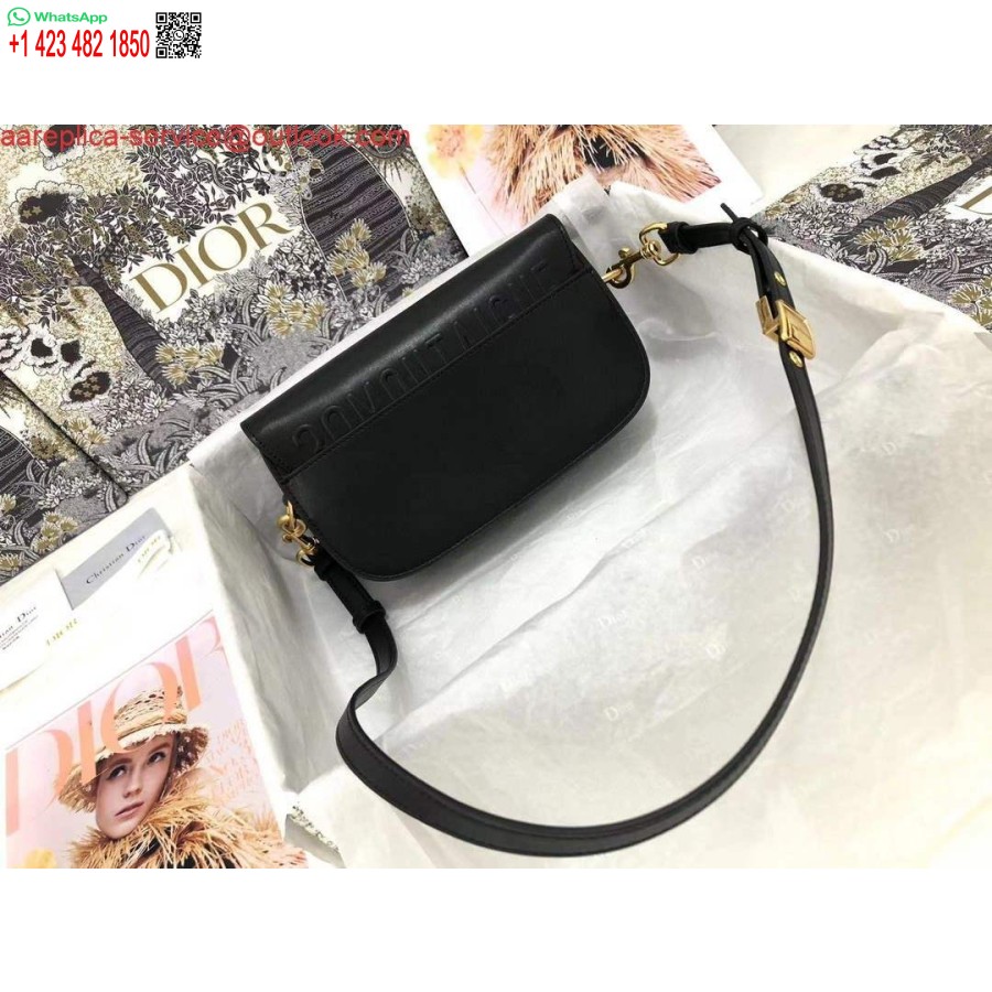 реплика Dior M9327 чанта Dior Bobby изток запад черна кутия телешка кожа