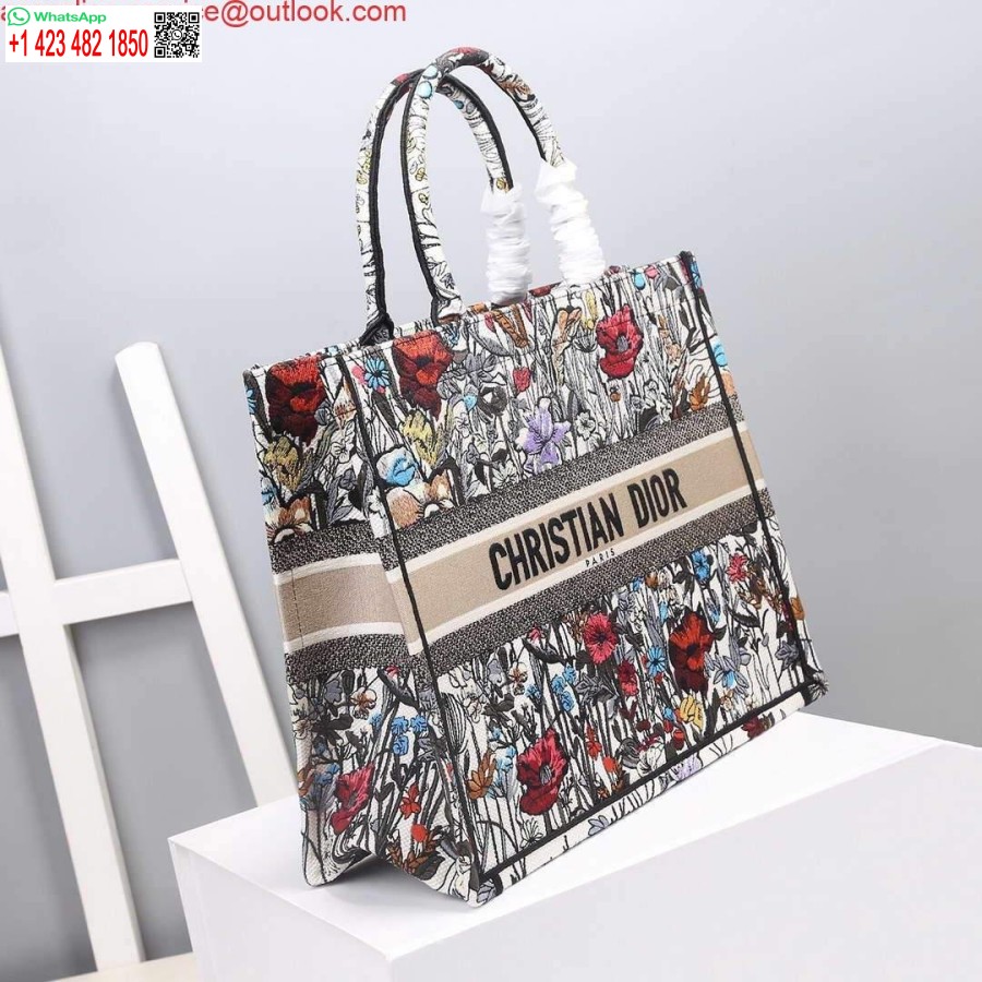 Replica Dior M1286 Dior Book Tote Fiori Multicolori Ricamati