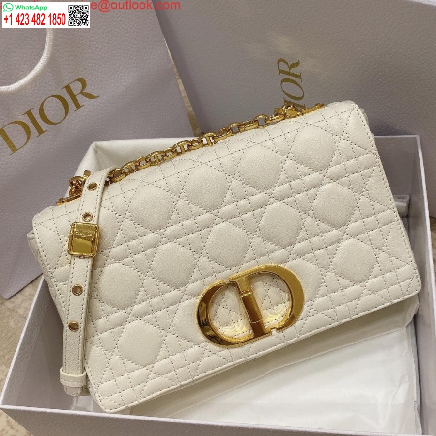 реплика чанта Dior Medium Caro телешка кожа M9242 бяла