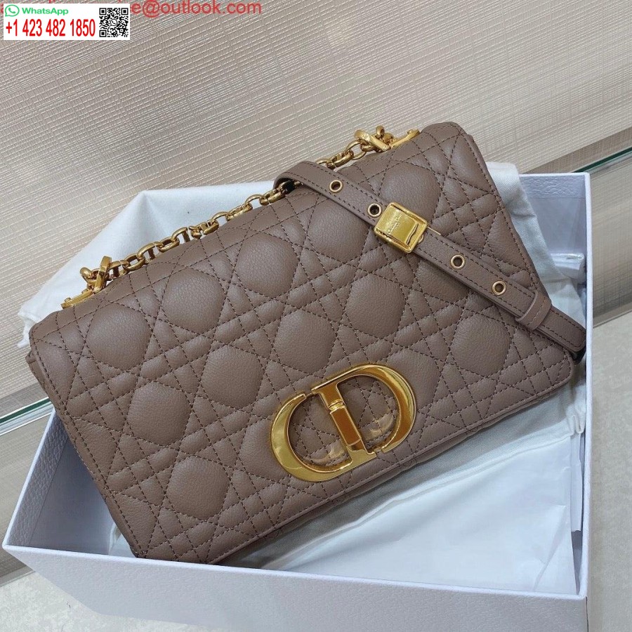реплика чанта Dior Medior Caro от телешка кожа M9242 Kakhi