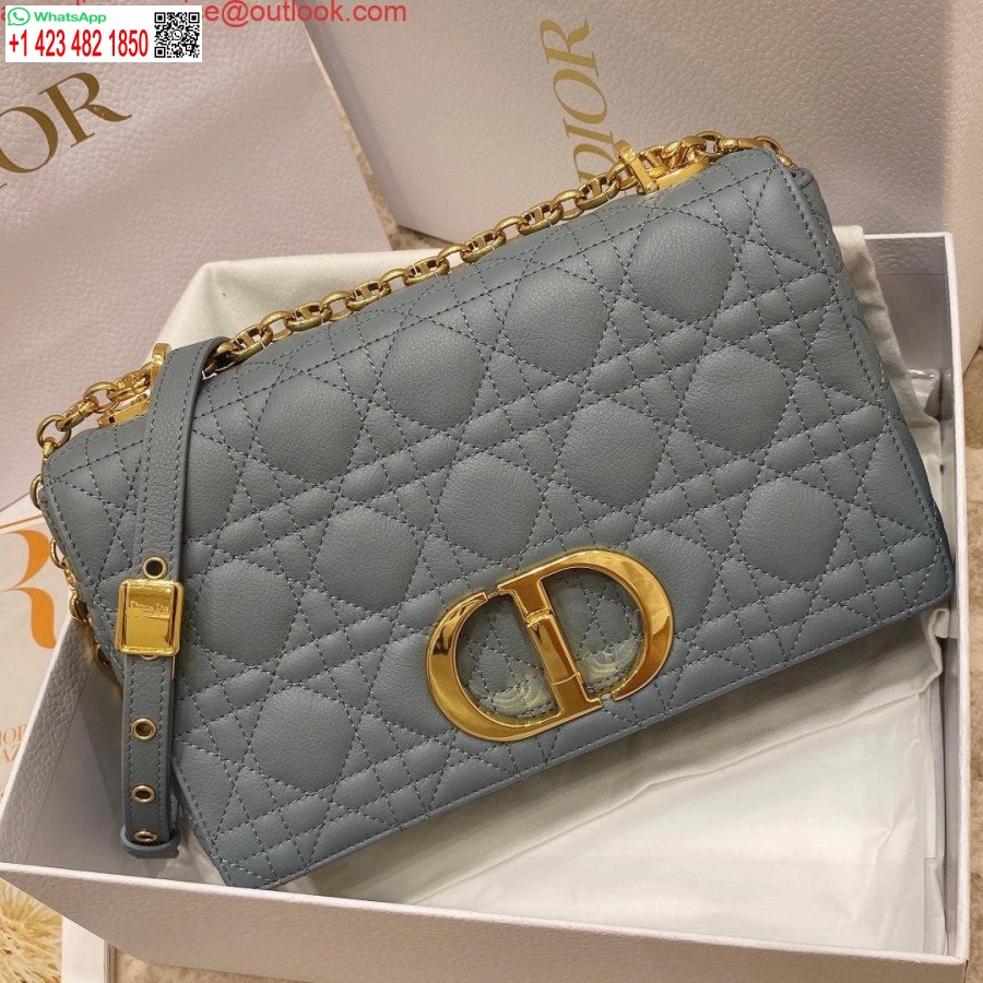реплика чанта Dior Medium Caro телешка кожа M9242 синя