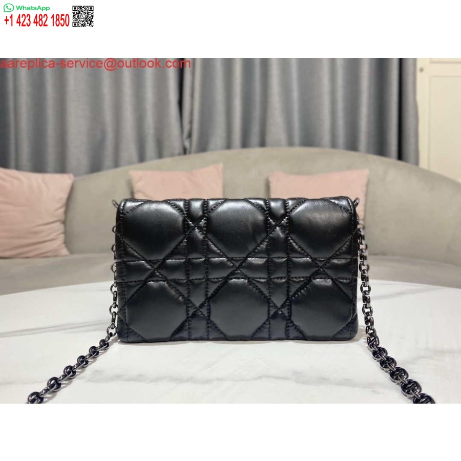 Replica Dior S5135 Custodia Caro Macrocannage In Pelle Di Vitello Macrocannage Trapuntata Nera