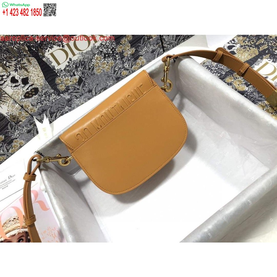 реплика Dior M9317 кръстосано тяло малка чанта Bobby Dior кафява кутия телешка кожа