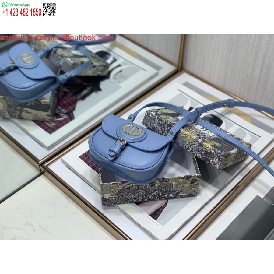 реплика Dior M2278 мини чанта боби синя кутия телешка кожа
