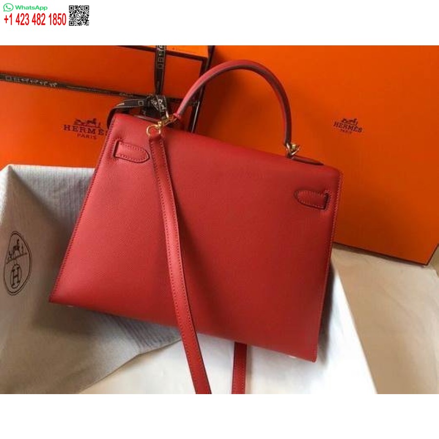 Replica Hermes Sellier Kelly 28 Cm Di Borsa In Pelle Epsom 20332 Rossa