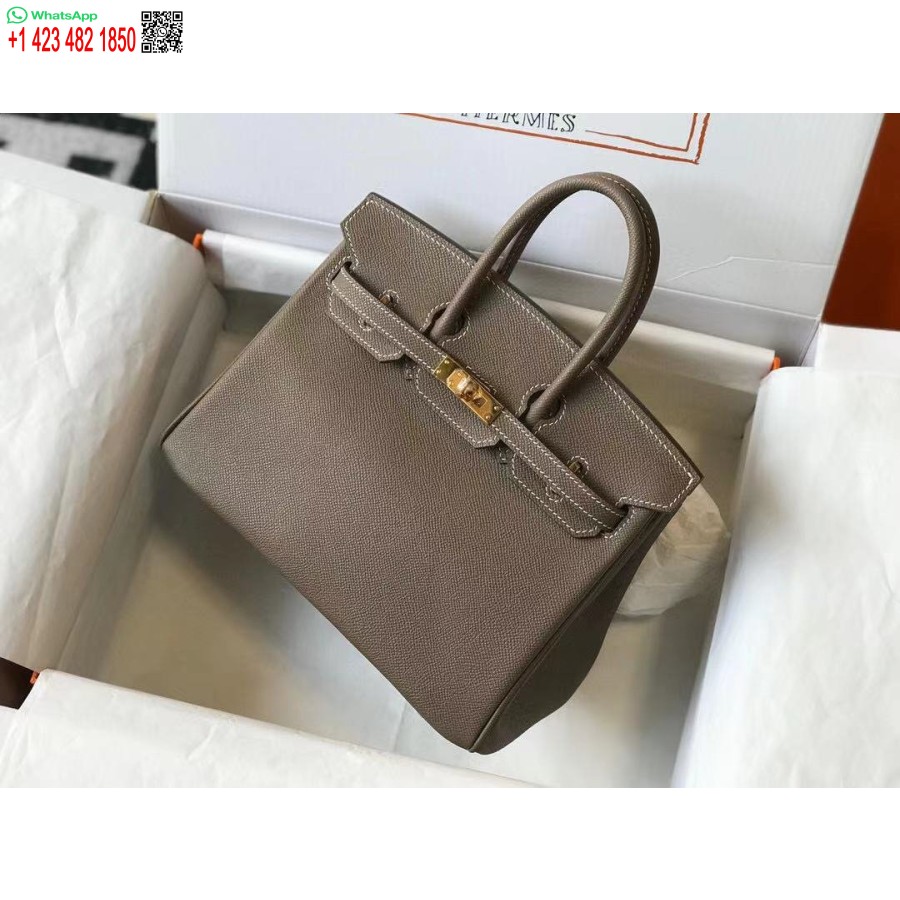 реплика на чанти Hermes Birkin дизайнерска чанта Hermes Epsom кожа 28522 слоново сиво