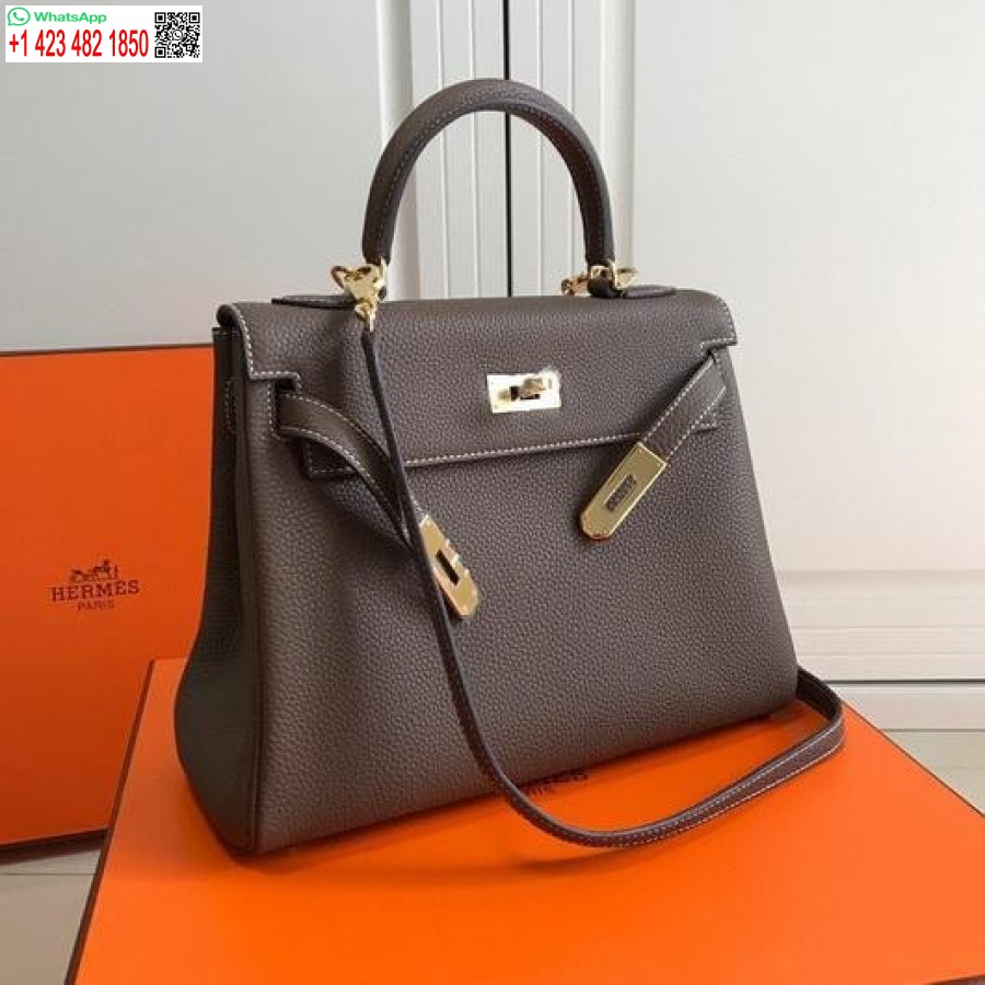 Replica Hermes Kelly Danse 20317 Borsa A Tracolla Firmata Tote Grigio Scuro