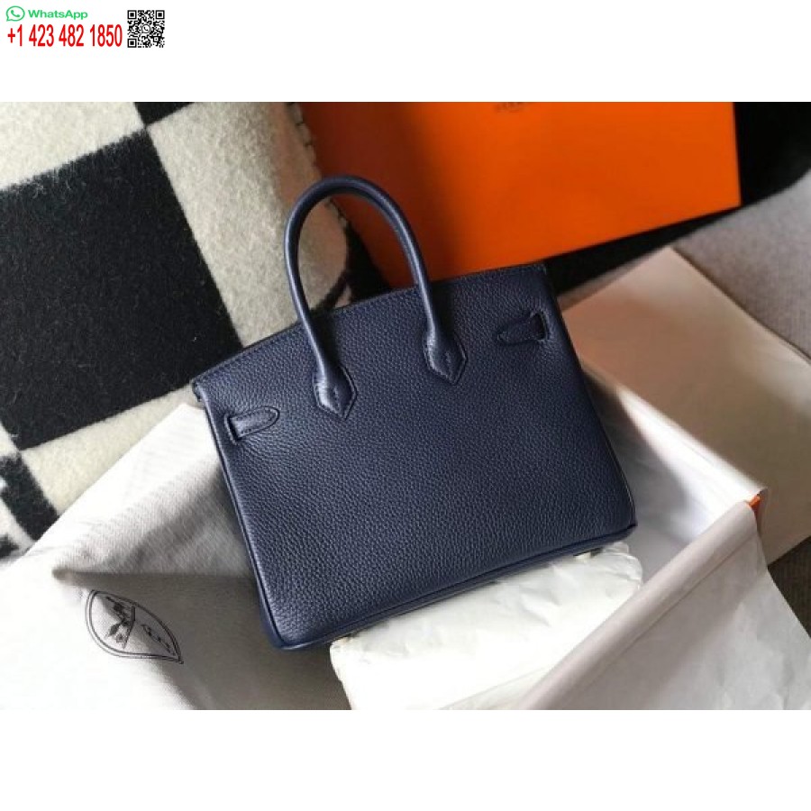 реплика на дизайнерска чанта Hermes Birkin Togo Leather 28341 тъмно синьо