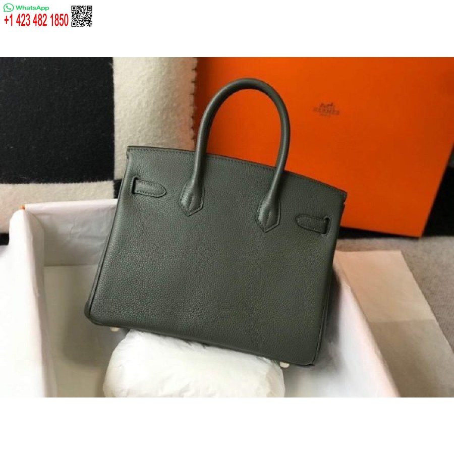 Replik Hermes Birkin Designer-Einkaufstasche Togo Leder 28337 Dunkelgrün