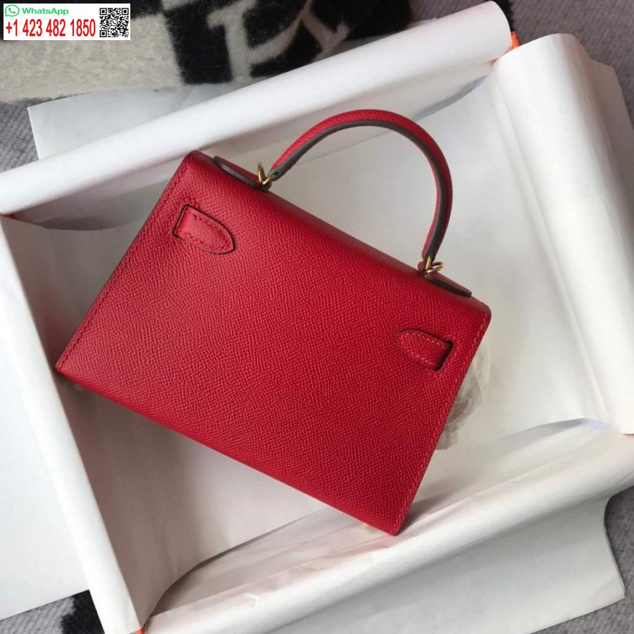Replica Borsa Hermes Kelly Hermes Mini Borsa A Tracolla Epsom Da 19 Cm Rossa 20465