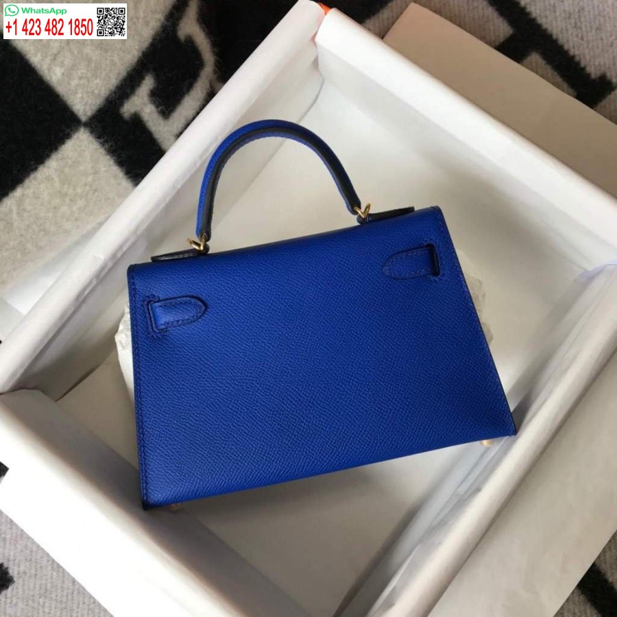 Replica Borsa Hermes Kelly Hermes Mini Borsa A Tracolla Epsom Da 19 Cm Blu Scuro 20475