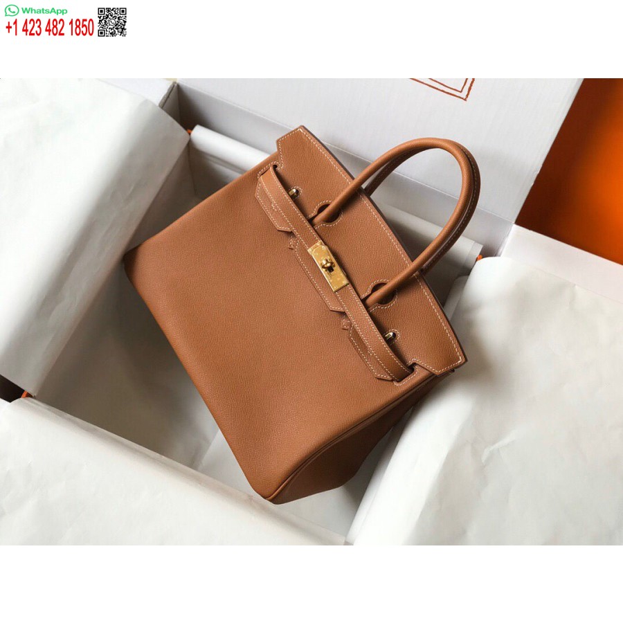 реплика Hermes Birkin дизайнерска чанта Epsom кожа 28356 кафяво