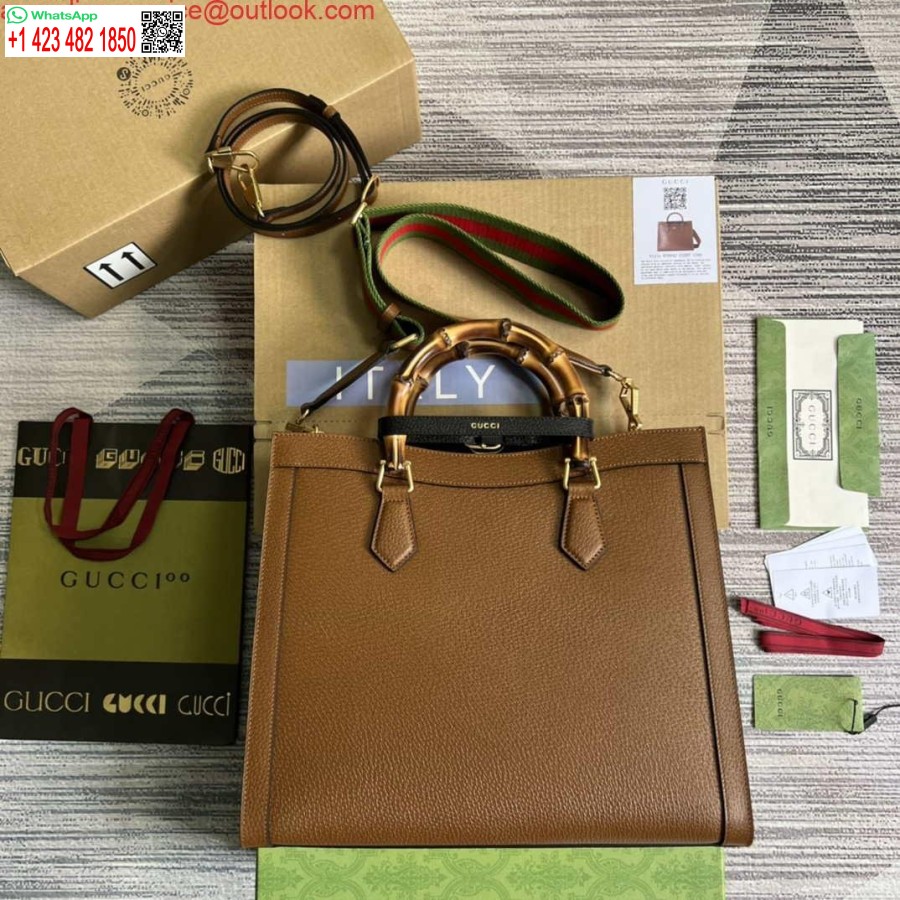 Replica Gucci 678842 Borsa Tote Media Diana Marrone