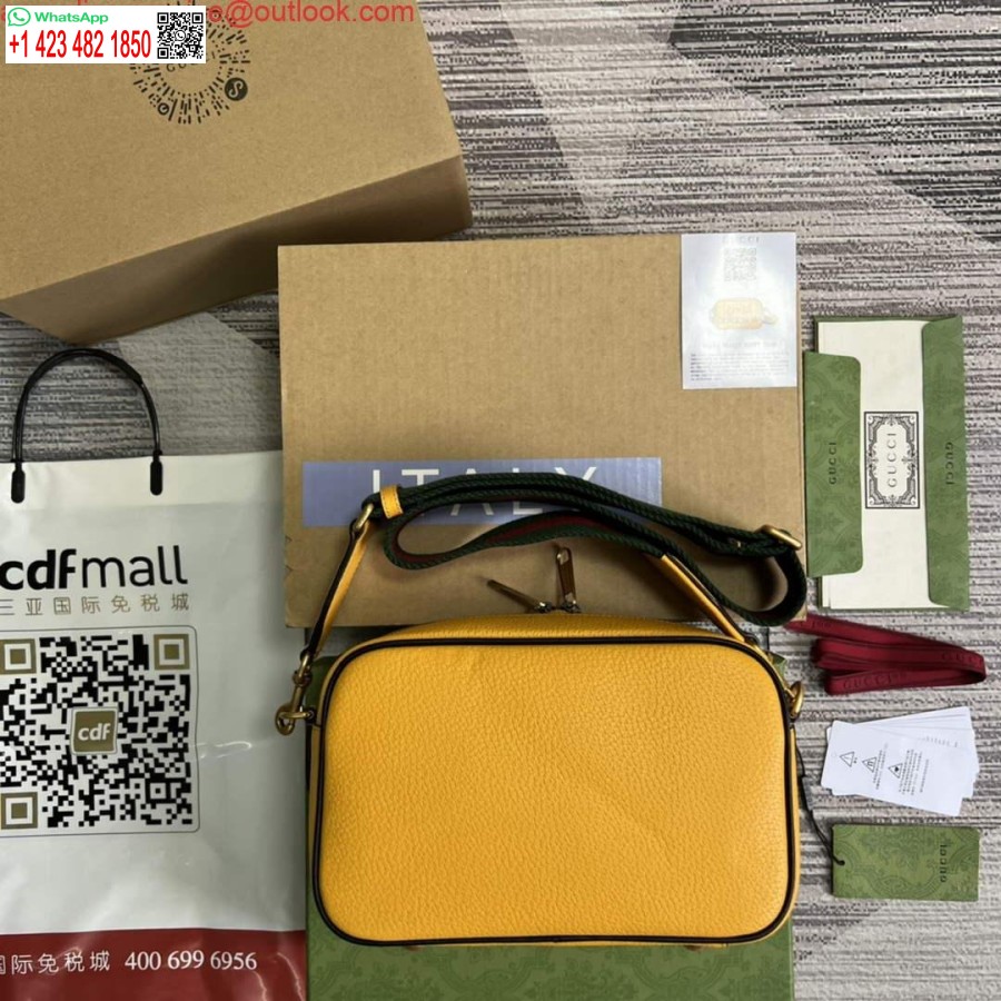 Replica Borsa A Tracolla Piccola Adidas X Gucci 702427 In Pelle Gialla