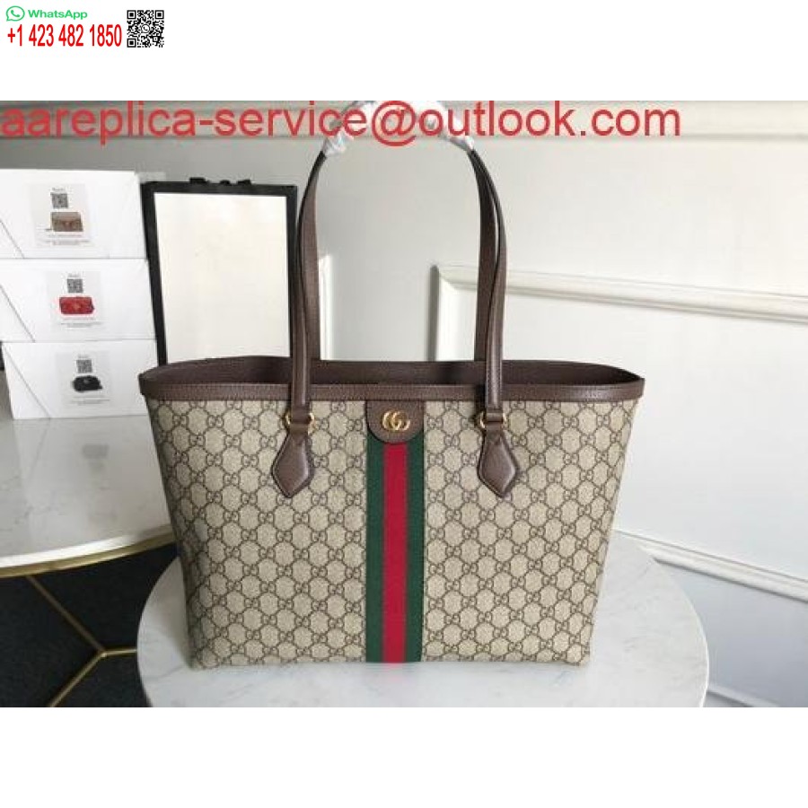 реплика Gucci 631685 Ophidia Gg средна чантичка зелена и червена мрежа