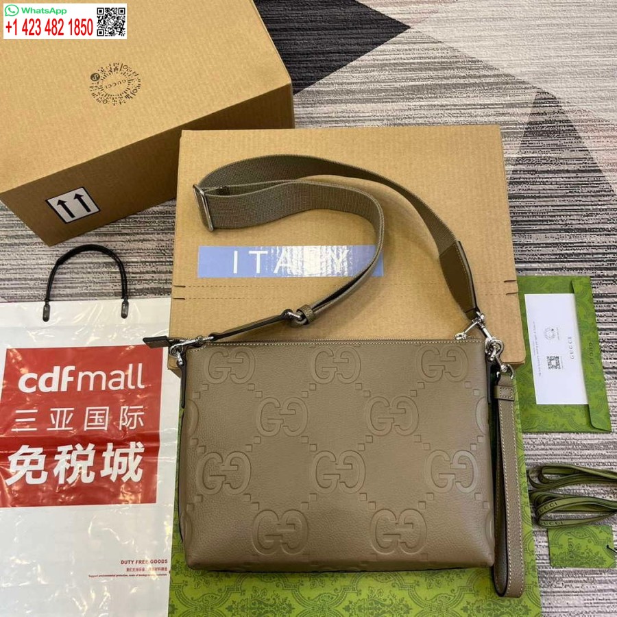 реплика Gucci 696009 Jumbo Gg средна чанта тъмносив