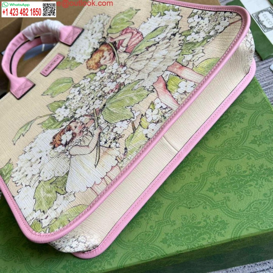 Replica Gucci 550763 Borsa Tote Grande Con Stampa Fata Per Bambini Rosa