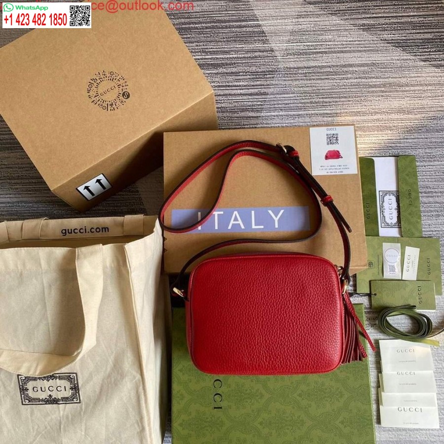 реплика Gucci 308364 Soho малки кожени чанти за кръст диско чанта червена