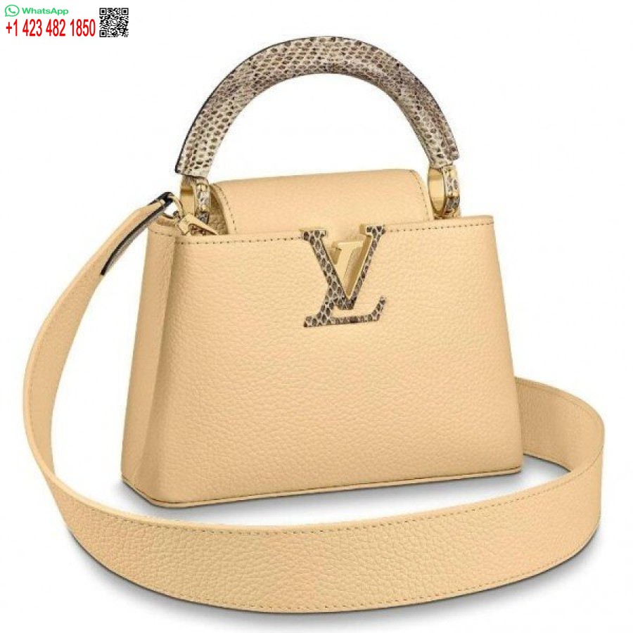 Replica Louis Vuitton Capucines Mini Con Manico In Pelle Di Serpente Ayers M55923 Blv668