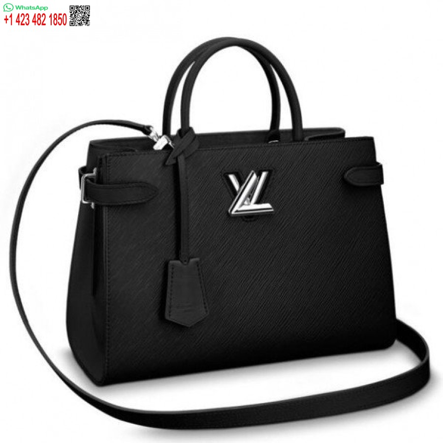 Replika Louis Vuitton Black Twist Tote Epi Leder M54810 Blv222