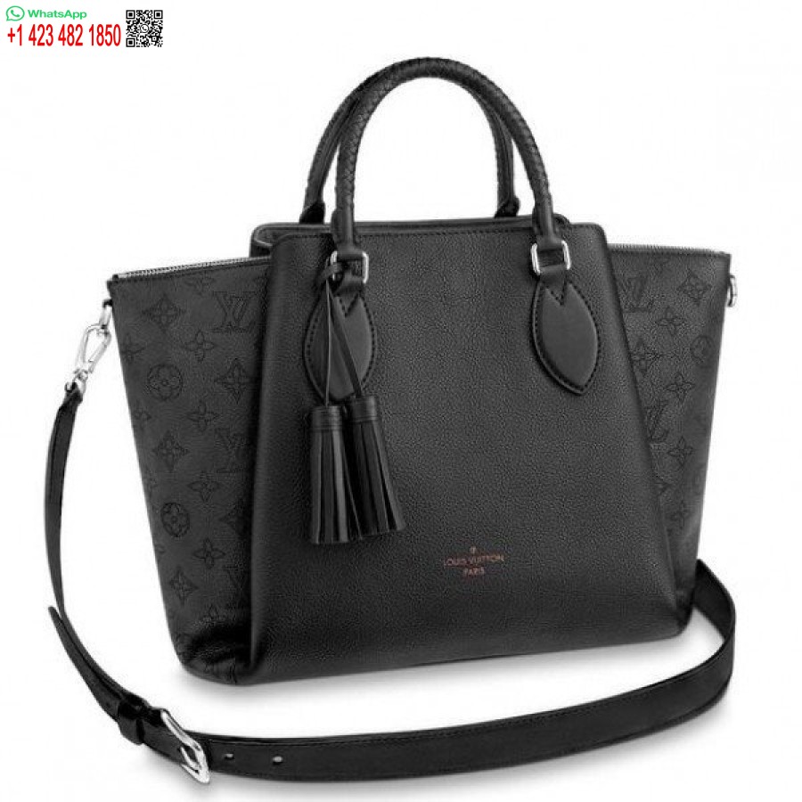 реплика Louis Vuitton черна чанта Haumea Mahina кожа M55029 Blv273