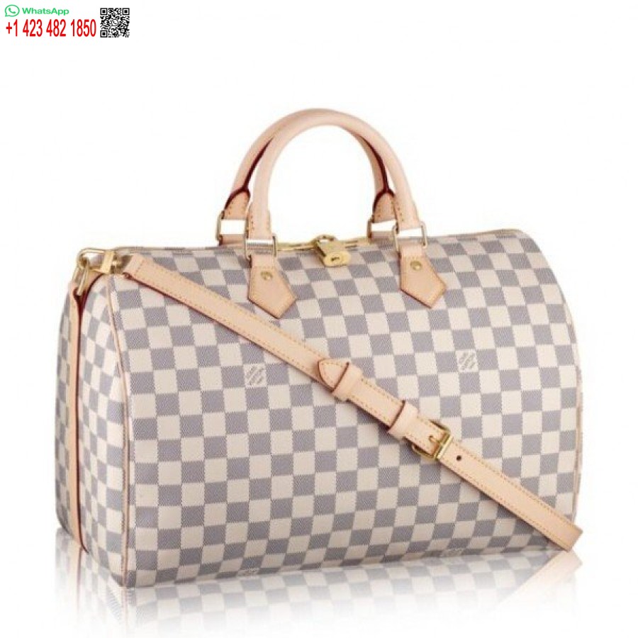 Replik Louis Vuitton Speedy Bandouliere 35 Tasche Damier Azur N41372 Blv054