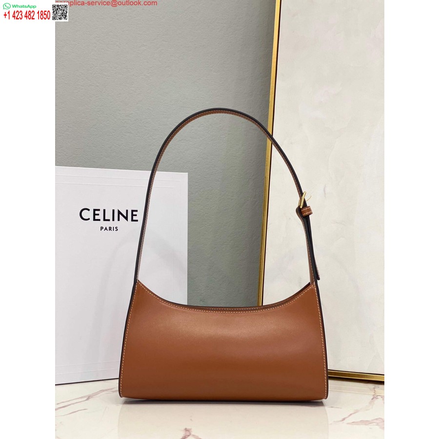 Replica Celine 198153 Olkalaukku Cuir Triomphe Sileä Vasikannahan Ruskea