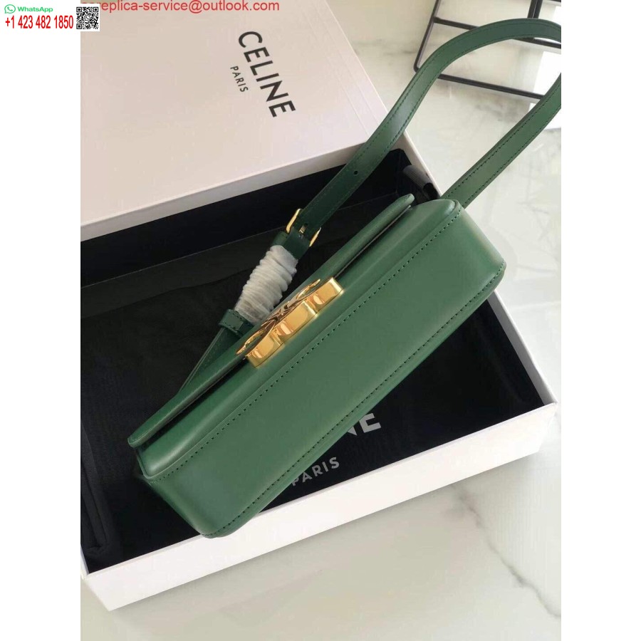 کیف سرشانه ماکت سلین 194143 با رنگ سبز پوست گوساله طبیعی