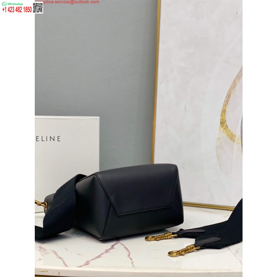 ماکت سلین 178303 کیسه سطلی کوچک در رنگ مشکی پوست گوساله نرم