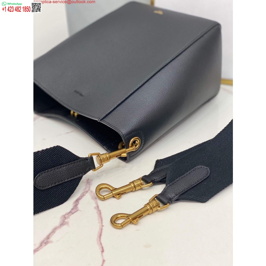 ماکت سلین 178303 کیسه سطلی کوچک در رنگ مشکی پوست گوساله نرم