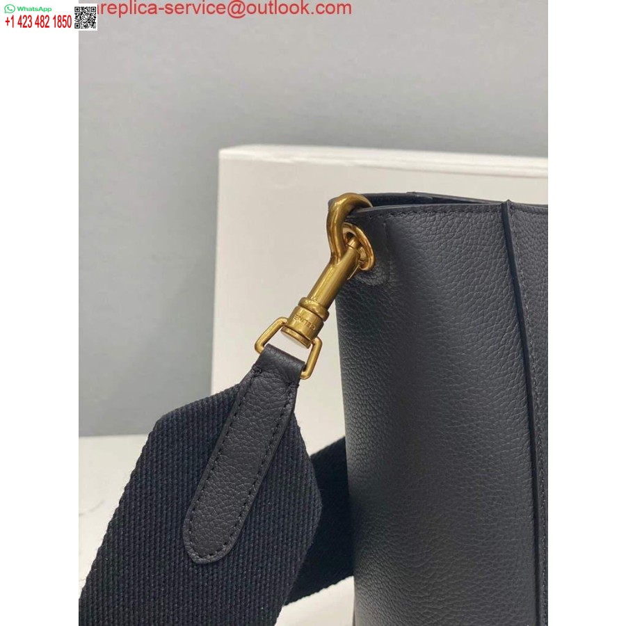 ماکت سلین 178303 کیسه سطلی کوچک در رنگ مشکی پوست گوساله نرم