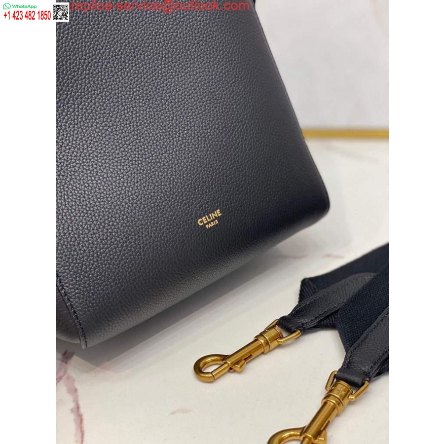 ماکت سلین 178303 کیسه سطلی کوچک در رنگ مشکی پوست گوساله نرم