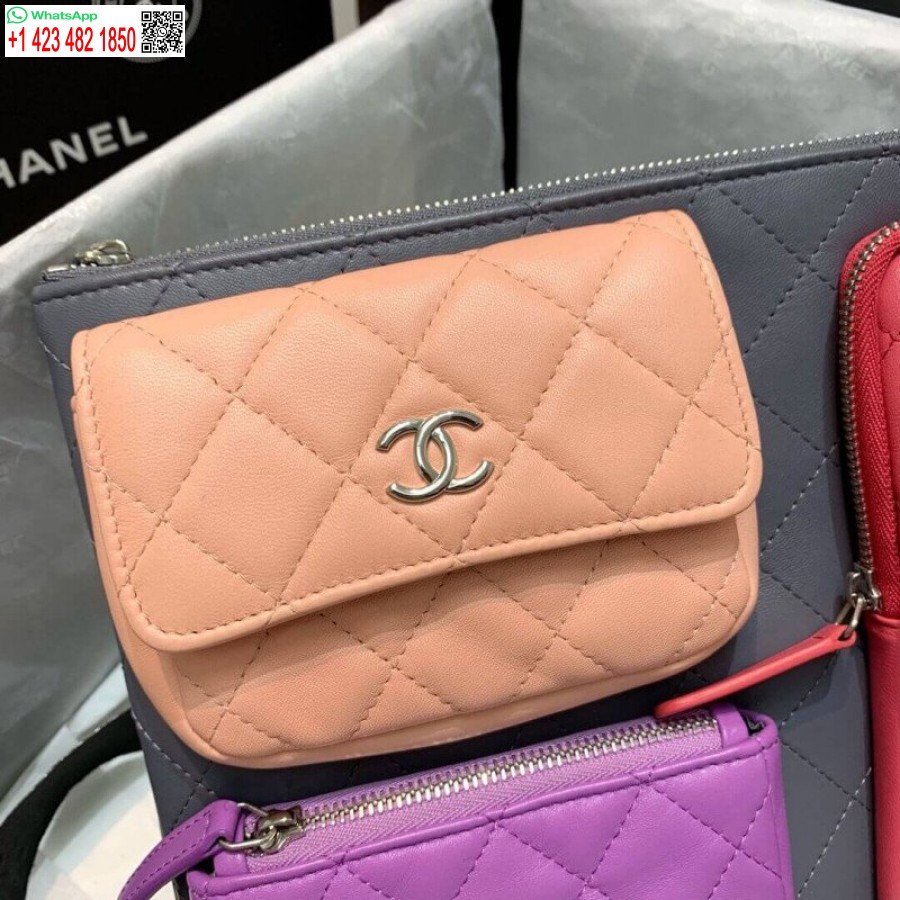 Réplica De Chanel Réplica De Estuches De Piel De Cordero Con Accesorios Mejor Ap1054 Gris. Rosa. Morado Y Amp; Rosa Claro