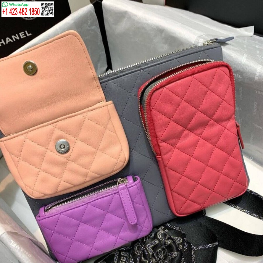 Réplica De Chanel Réplica De Estuches De Piel De Cordero Con Accesorios Mejor Ap1054 Gris. Rosa. Morado Y Amp; Rosa Claro