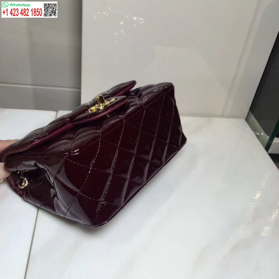 Replica Chanel In Pelle Verniciata 17 Cm Repliche Classiche Borsa Con Patta Di Lusso 1115