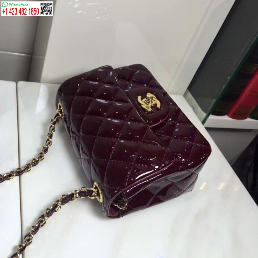 Replica Chanel In Pelle Verniciata 17 Cm Repliche Classiche Borsa Con Patta Di Lusso 1115