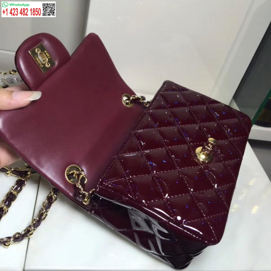 Replica Chanel In Pelle Verniciata 17 Cm Repliche Classiche Borsa Con Patta Di Lusso 1115