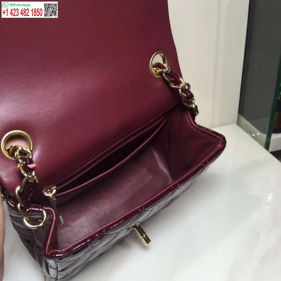 Replica Chanel In Pelle Verniciata 17 Cm Repliche Classiche Borsa Con Patta Di Lusso 1115