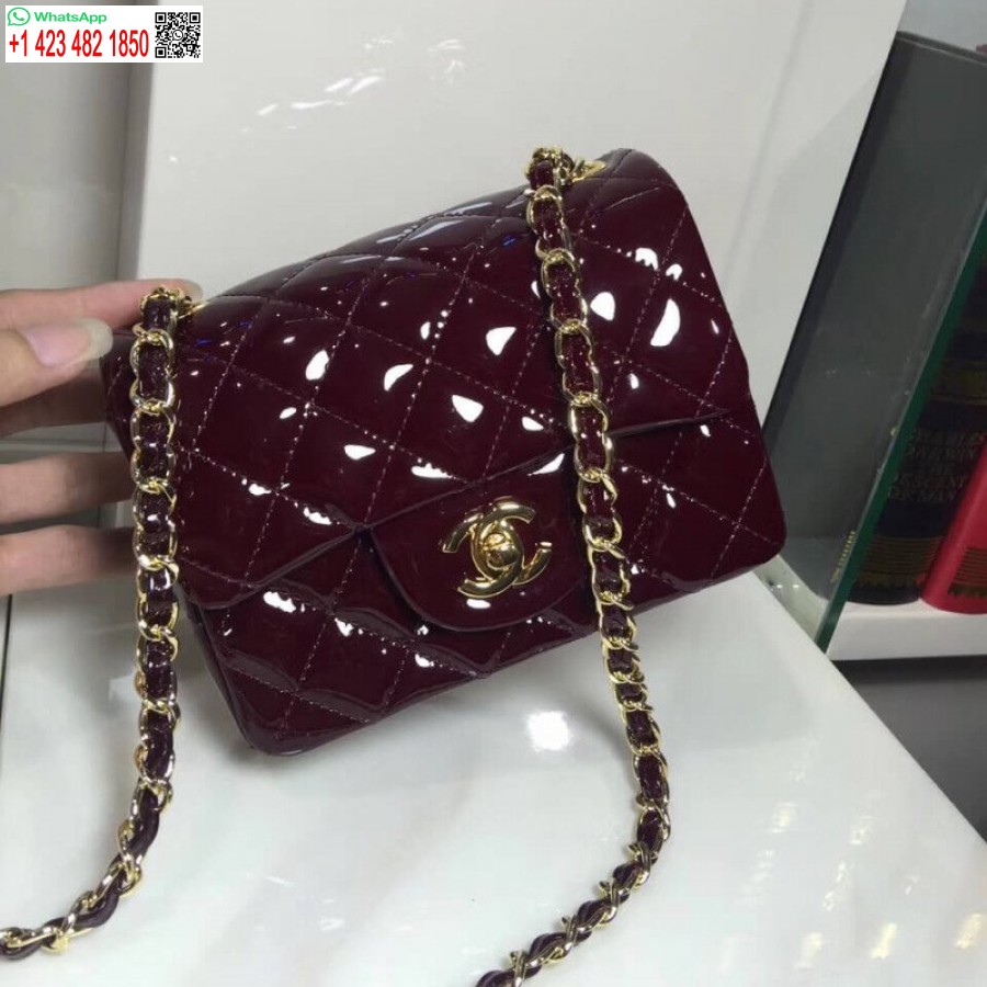 Replica Chanel In Pelle Verniciata 17 Cm Repliche Classiche Borsa Con Patta Di Lusso 1115