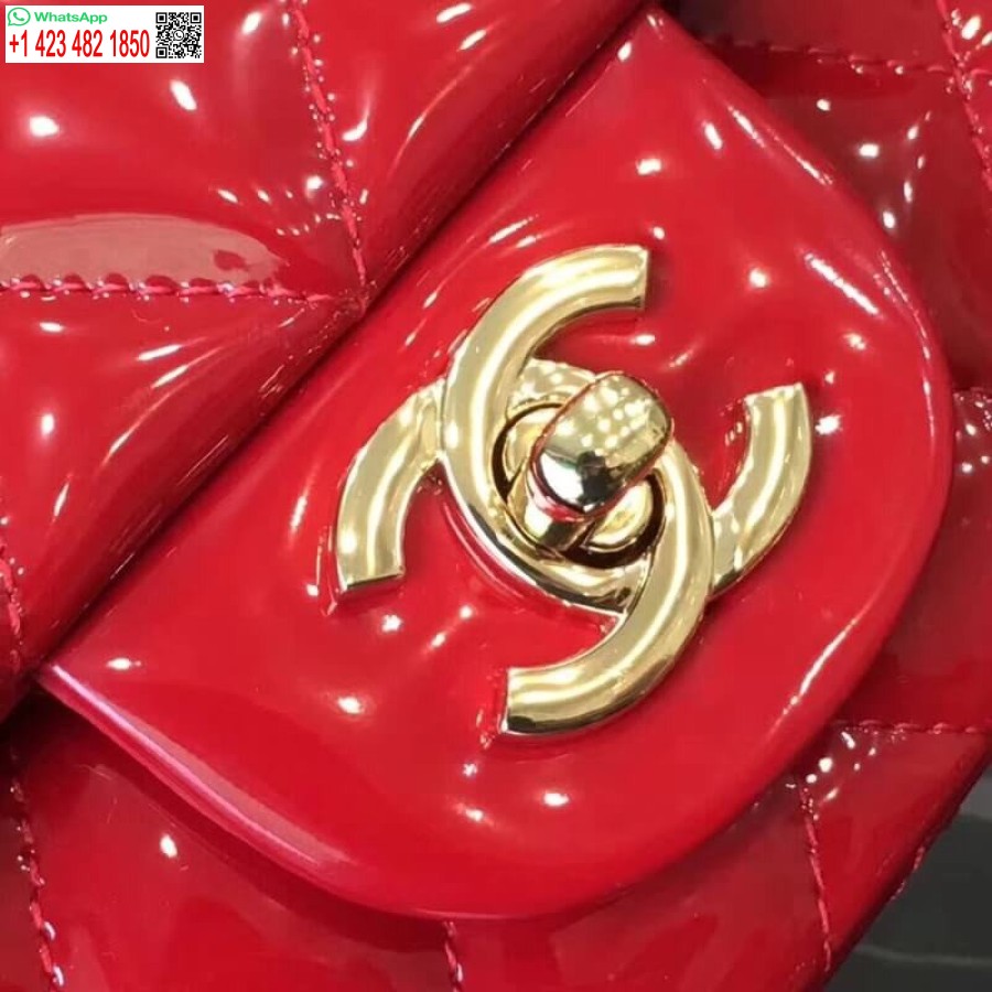 Replica Chanel Pantent Ispirato Borsa In Pelle All'ingrosso Con Patta Classica Da 20 Cm 1116