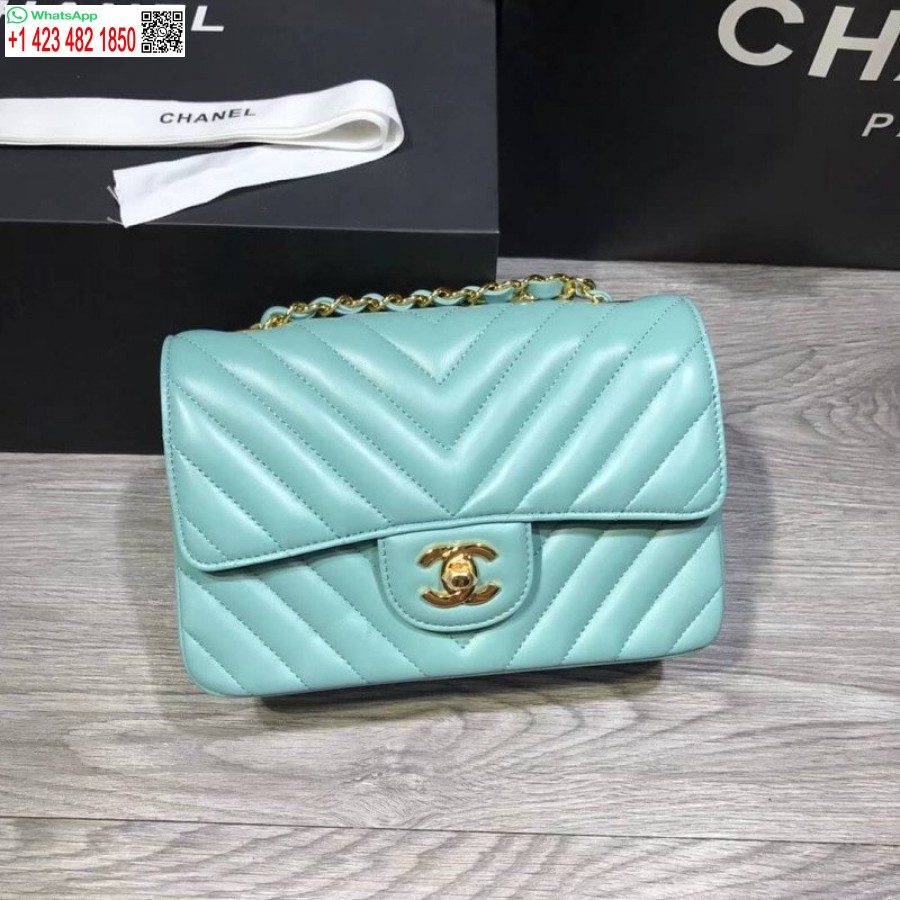 вдъхновена реплика на Chanel Chevron агнешка кожа 20 см реплики на класическа чанта с капак 1116