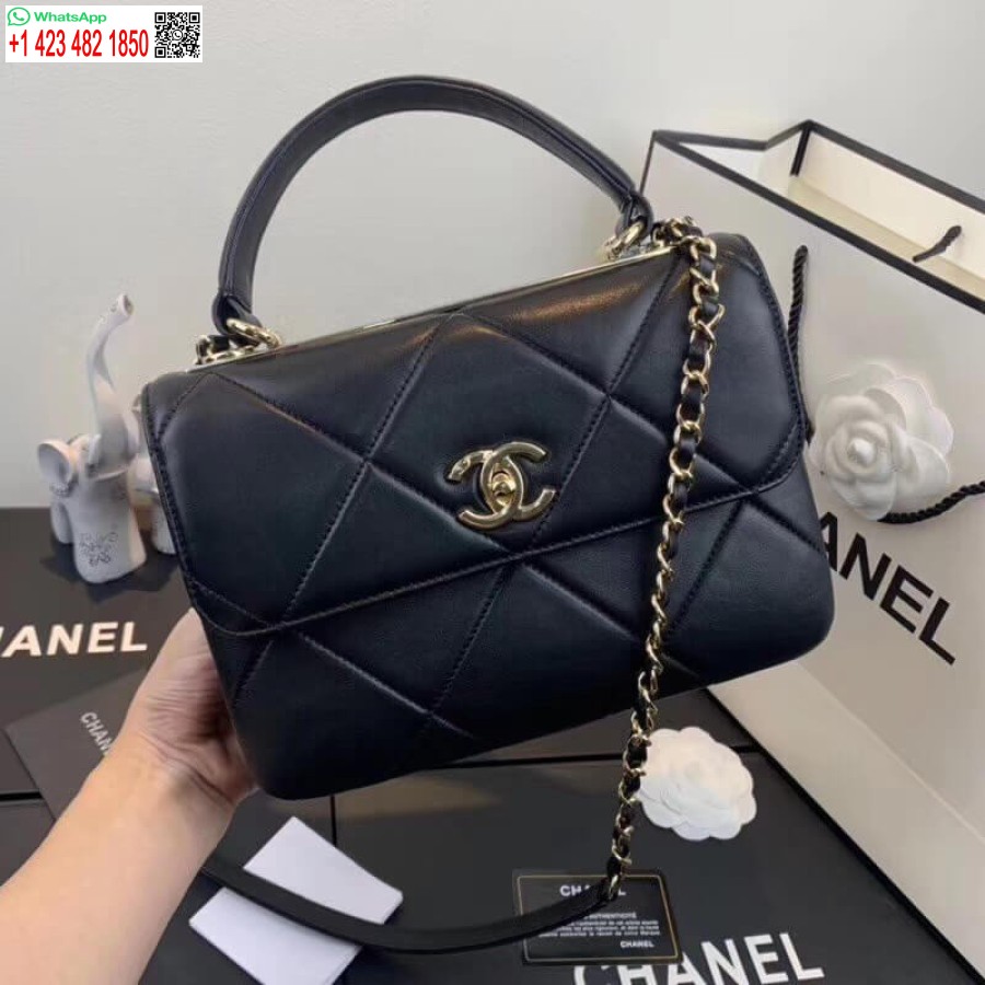 Replica 1: 1 Specchio Chanel Piccola Borsa Con Patta Migliore Con Manico Superiore A92236