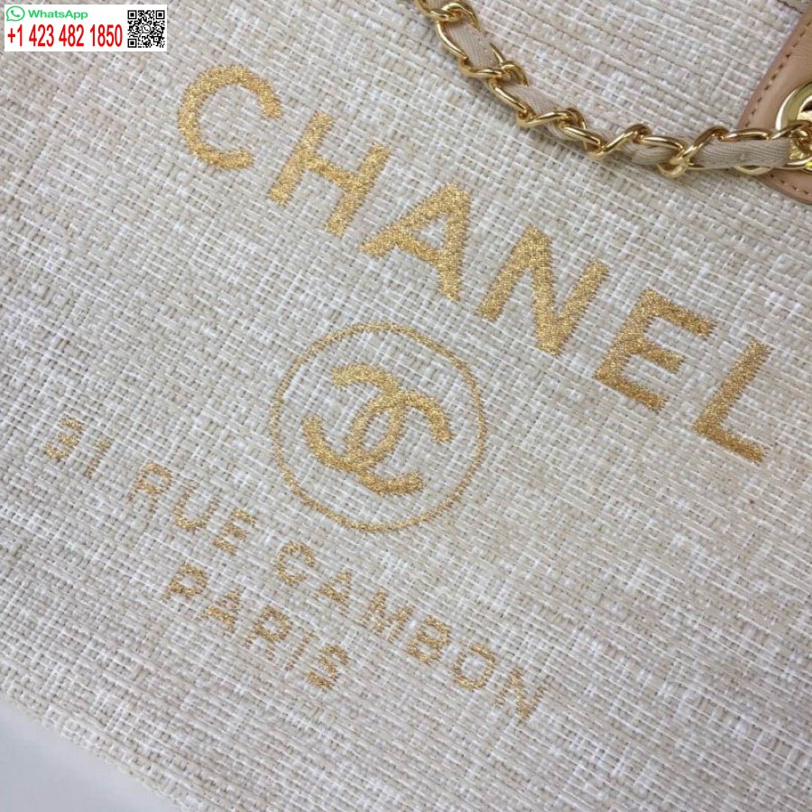 أفضل حقيبة تسوق متماثلة من الألياف المختلطة من شانيل A66942