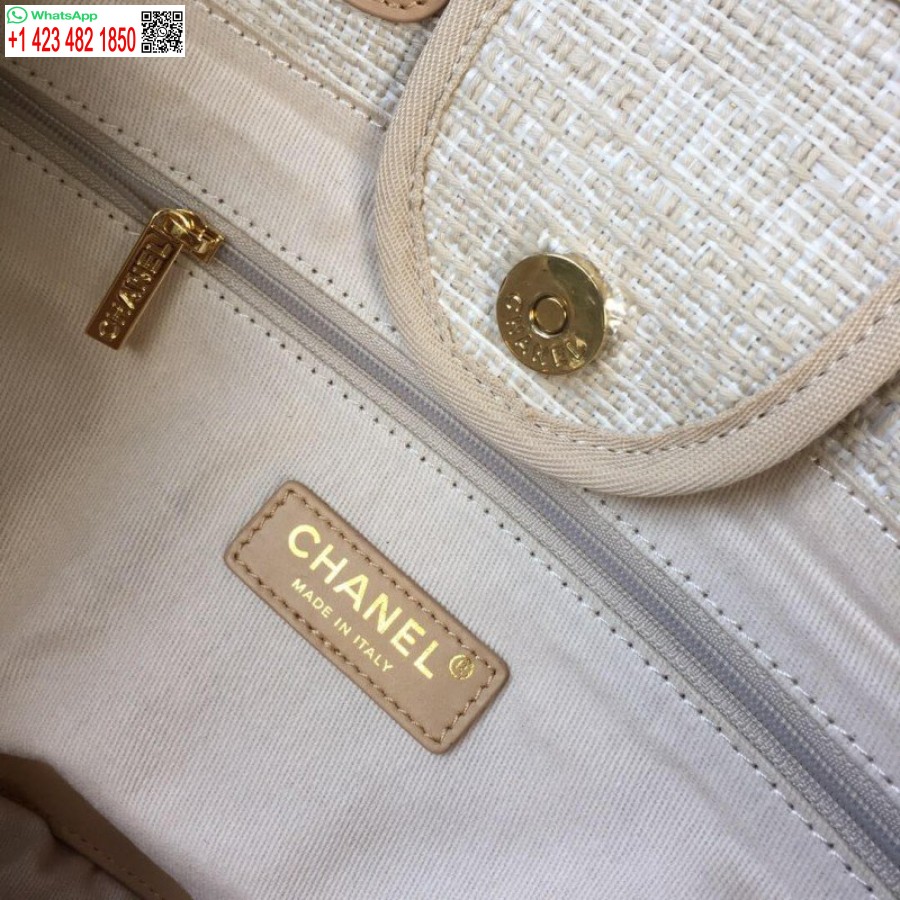 أفضل حقيبة تسوق متماثلة من الألياف المختلطة من شانيل A66942