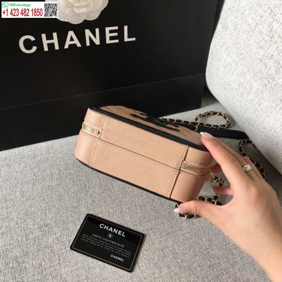 Vysoká Replika Chanel Prešívaný Kaviár Replika Malé Kozmetické Puzdro A93342